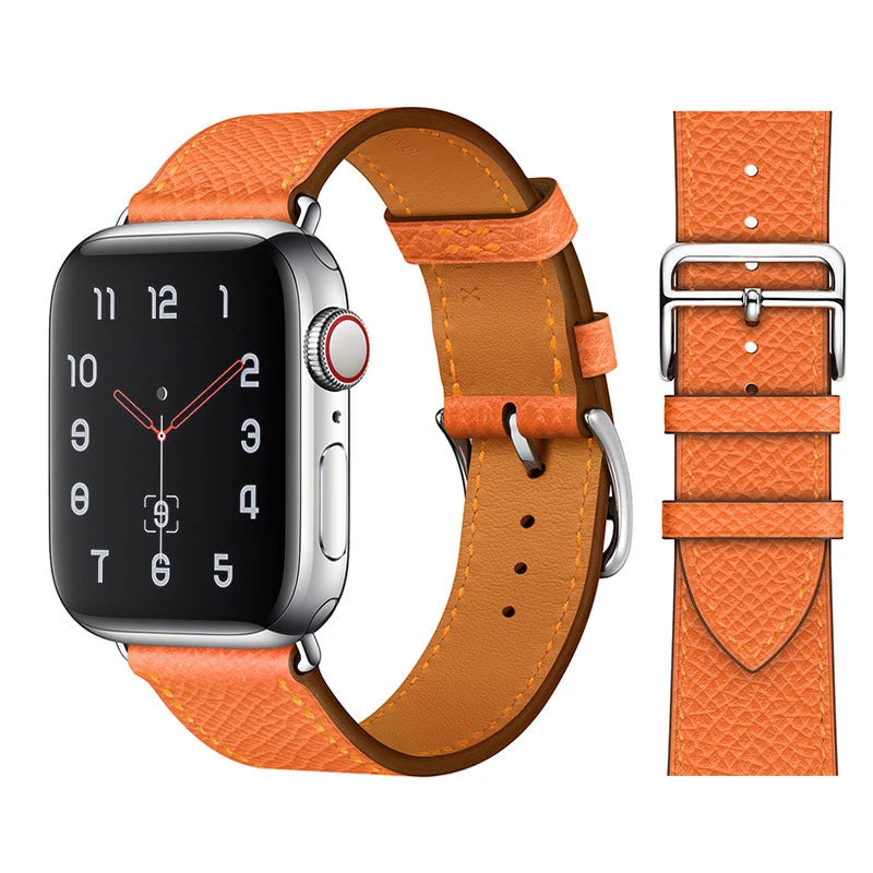 Genuine Leather Bracelet Strap For Apple Watch Band 45mm 49mm 41mm 44mm 42mm 40mm band iWatch Ultra/2 10 42/46mm 9 8 7 6 5 4 SE
